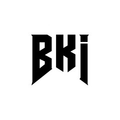 BKI letter logo design for technology company. BKI logo design black and white color combination. BKI logo, BKI vector, BKI design, BKI icon, BKI alphabet. BKI typography logo design.
