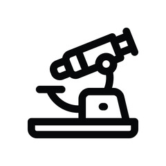 microscope line icon. Clean and minimalist vector icon for websites, mobile apps, presentations, and logos. Fully scalable and customizable for any project.