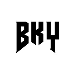 BKY letter logo design for technology company. BKY logo design black and white color combination. BKY logo, BKY vector, BKY design, BKY icon, BKY alphabet. BKY typography logo design.