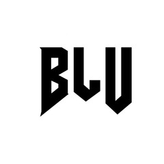BLU letter logo design for technology company. BLU logo design black and white color combination. BLU logo, BLU vector, BLU design, BLU icon, BLU alphabet. BLU typography logo design.