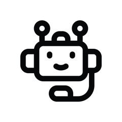 robot line icon. Clean and minimalist vector icon for websites, mobile apps, presentations, and logos. Fully scalable and customizable for any project.