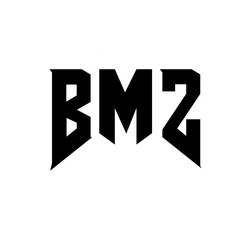 BMZ letter logo design for technology company. BMZ logo design black and white color combination. BMZ logo, BMZ vector, BMZ design, BMZ icon, BMZ alphabet. BMZ typography logo design.