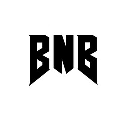 Obraz premium BNB letter logo design for technology company. BNB logo design black and white color combination. BNB logo, BNB vector, BNB design, BNB icon, BNB alphabet. BNB typography logo design.