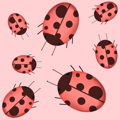 Ladybird seamless pattern