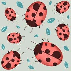 Ladybird seamless pattern
