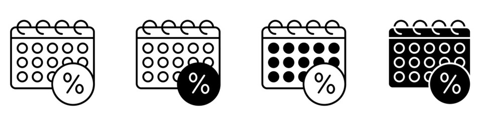 Taxes and accounting line icons vector set. Finance and interest illustration sign collection. Money logo.