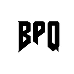 BPQ letter logo design for technology company. BPQ logo design black and white color combination. BPQ logo, BPQ vector, BPQ design, BPQ icon, BPQ alphabet. BPQ typography logo design.