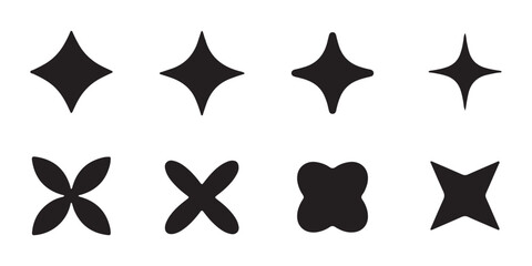 Black star vector. stars icon. Sparkle symbol collection set. Bright sparkle, star sparkle, shiny flash star. Vector illustration eps 10