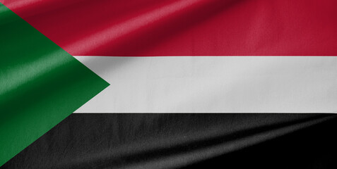 Fototapeta premium Sudan National Flag Waving in the Wind