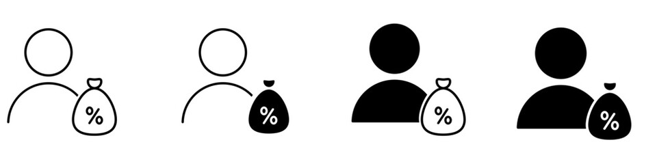 Taxes and accounting line icons vector set. Finance and interest illustration sign collection. Money logo.