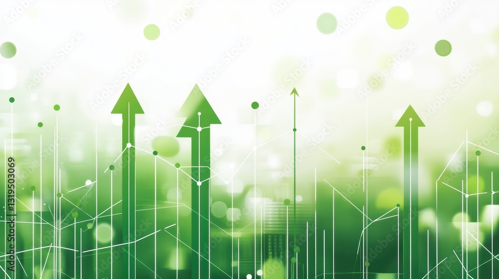 Aufkleber abstract upward trend graphic; rising numbers; business growth, possible use for presentation slide