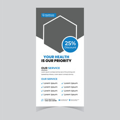 Obraz premium professional medical dl flyer rack card or hospital dental doctor nursing flyer poster brochure banner template design vector 