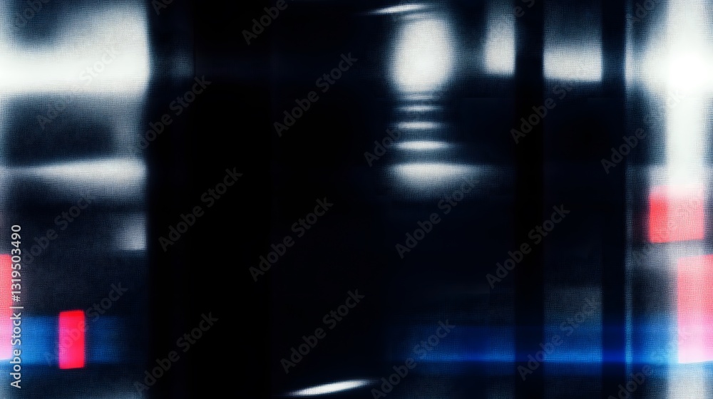 Poster Abstract digital composition showing blurred colors and shapes within the frame