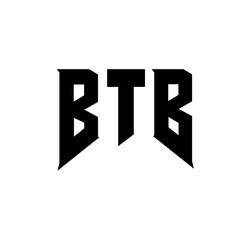 BTB letter logo design for technology company. BTB logo design black and white color combination. BTB logo, BTB vector, BTB design, BTB icon, BTB alphabet. BTB typography logo design.