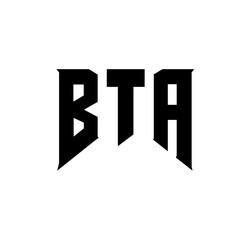 BTA letter logo design for technology company. BTA logo design black and white color combination. BTA logo, BTA vector, BTA design, BTA icon, BTA alphabet. BTA typography logo design.