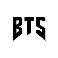 BTS letter logo design for technology company. BTS logo design black and white color combination. BTS logo, BTS vector, BTS design, BTS icon, BTS alphabet. BTS typography logo design.