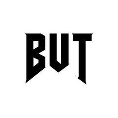 BUT letter logo design for technology company. BUT logo design black and white color combination. BUT logo, BUT vector, BUT design, BUT icon, BUT alphabet. BUT typography logo design.