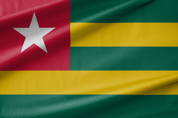 Togo National Flag Waving in the Wind