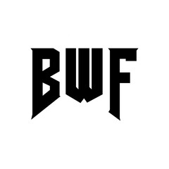 BWF letter logo design for technology company. BWF logo design black and white color combination. BWF logo, BWF vector, BWF design, BWF icon, BWF alphabet. BWF typography logo design.