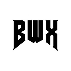 BWX letter logo design for technology company. BWX logo design black and white color combination. BWX logo, BWX vector, BWX design, BWX icon, BWX alphabet. BWX typography logo design.