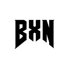 BXN letter logo design for technology company. BXN logo design black and white color combination. BXN logo, BXN vector, BXN design, BXN icon, BXN alphabet. BXN typography logo design.