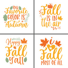 Hello Fall - Autumn Leaves & Pumpkin Spice SVG T-Shirt Design