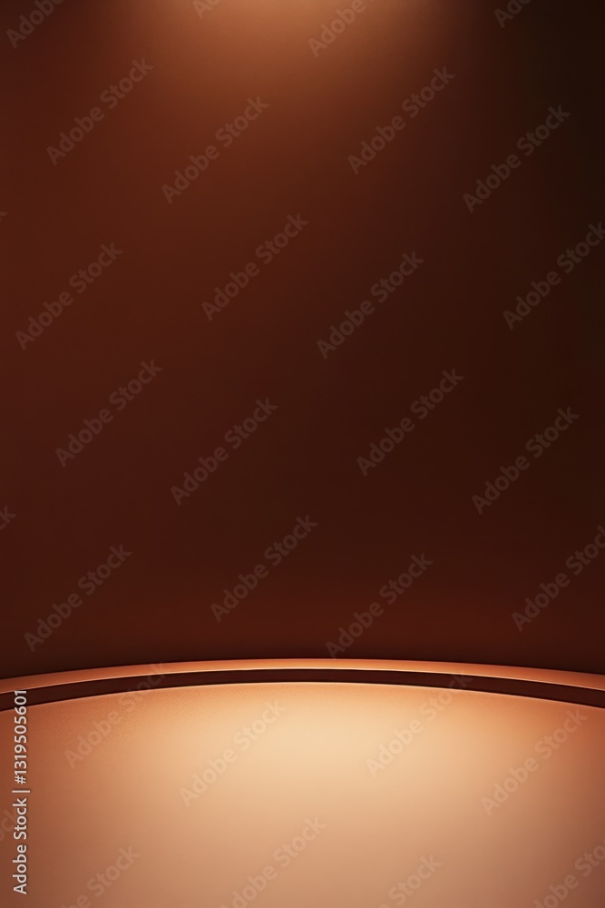 Poster warm light washes over a curved surface, creating a soft gradient from darkness to illumination