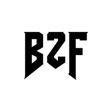 BZF letter logo design for technology company. BZF logo design black and white color combination. BZF logo, BZF vector, BZF design, BZF icon, BZF alphabet. BZF typography logo design.