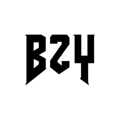 BZY letter logo design for technology company. BZY logo design black and white color combination. BZY logo, BZY vector, BZY design, BZY icon, BZY alphabet. BZY typography logo design.