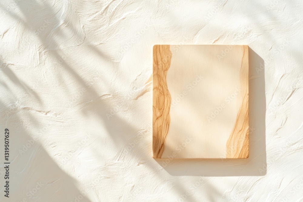 Poster flat lay of plain game board with no components placed on textured white background under natural li
