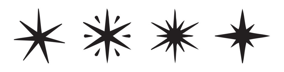 Black star vector. stars icon. Sparkle symbol collection set. Bright sparkle, star sparkle, shiny flash star. Vector illustration eps 10