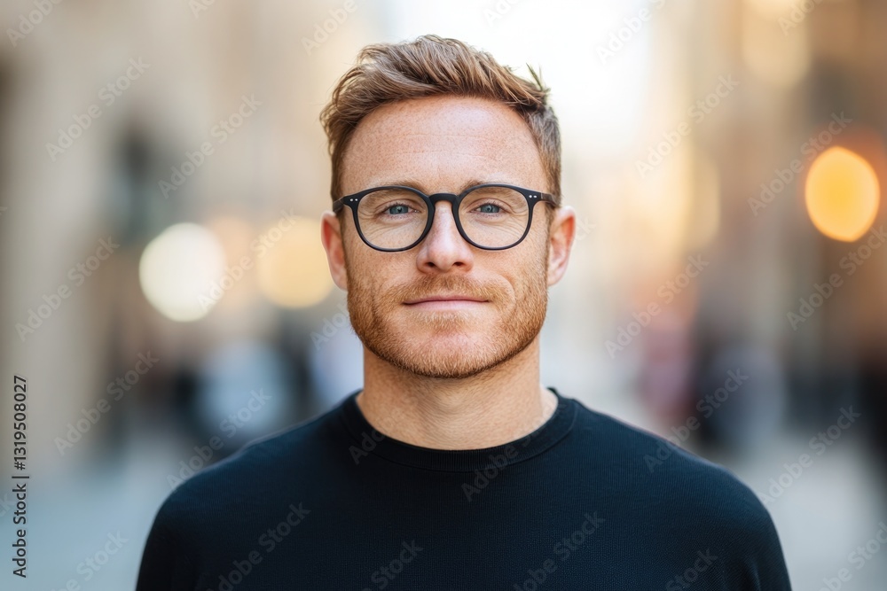 Poster focused portrait of copywriter or editor gender and age are not specified in blurred background sett
