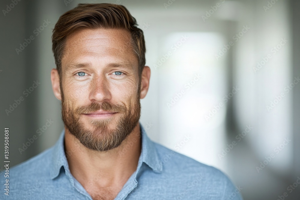 Poster focused portrait of copywriter or editor gender and age are not specified in blurred background sett