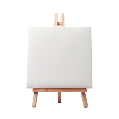 wooden easel with blank canvas