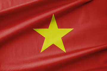 Vietnam National Flag Waving in the Wind