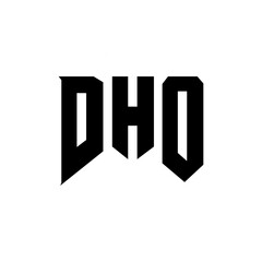 DHO letter logo design for technology company. DHO logo design black and white color combination. DHO logo, DHO vector, DHO design, DHO icon, DHO alphabet. DHO typography logo design.