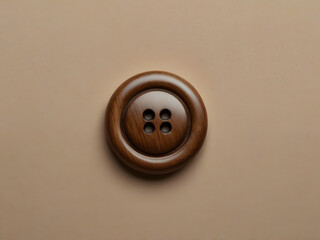 brown button in neutral surface