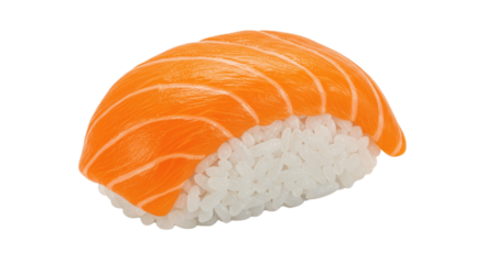 Fresh salmon sushi rolls isolated on transparent background