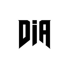 DIA letter logo design for technology company. DIA logo design black and white color combination. DIA logo, DIA vector, DIA design, DIA icon, DIA alphabet. DIA typography logo design.