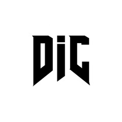 DIC letter logo design for technology company. DIC logo design black and white color combination. DIC logo, DIC vector, DIC design, DIC icon, DIC alphabet. DIC typography logo design.