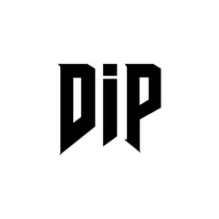 DIP letter logo design for technology company. DIP logo design black and white color combination. DIP logo, DIP vector, DIP design, DIP icon, DIP alphabet. DIP typography logo design.