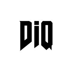 DIQ letter logo design for technology company. DIQ logo design black and white color combination. DIQ logo, DIQ vector, DIQ design, DIQ icon, DIQ alphabet. DIQ typography logo design.