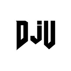 DJU letter logo design for technology company. DJU logo design black and white color combination. DJU logo, DJU vector, DJU design, DJU icon, DJU alphabet. DJU typography logo design.