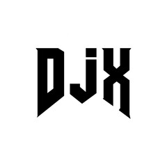 DJX letter logo design for technology company. DJX logo design black and white color combination. DJX logo, DJX vector, DJX design, DJX icon, DJX alphabet. DJX typography logo design.