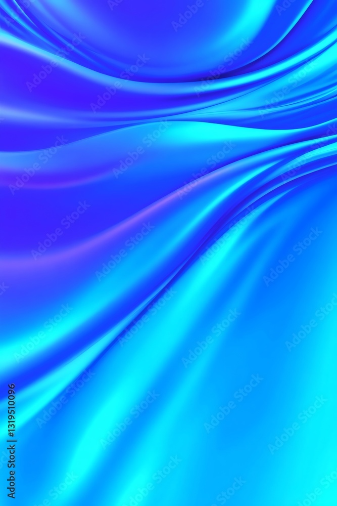 Poster flowing blue waves creating a smooth and elegant abstract background, ideal for websites, presentati
