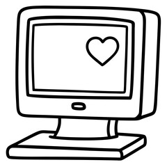 Minimalist Line Art Desktop with Heart Screensaver