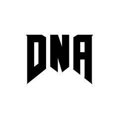 DNA letter logo design for technology company. DNA logo design black and white color combination. DNA logo, DNA vector, DNA design, DNA icon, DNA alphabet. DNA typography logo design.
