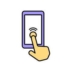 Icon a touch screen, isolated against a clean background.