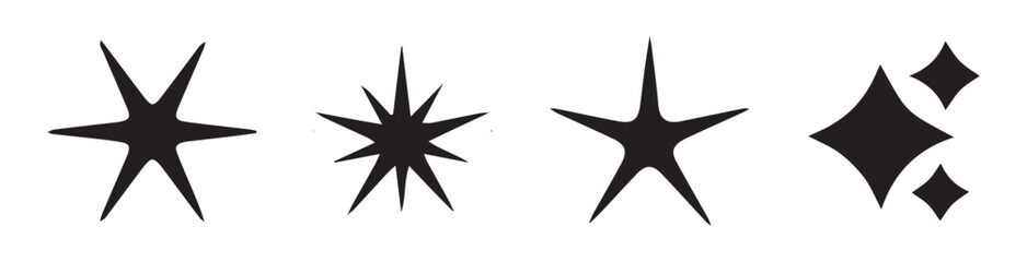 Sparkle symbol collection. Star icon set. Stars in modern simple flat style. Vector illustration EPS 10