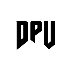 DPU letter logo design for technology company. DPU logo design black and white color combination. DPU logo, DPU vector, DPU design, DPU icon, DPU alphabet. DPU typography logo design.